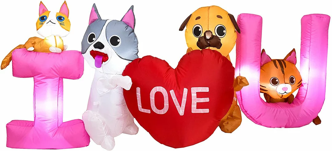 Joiedomi I Love U Cute Puppy And Kitty With LED Lights 1 Joiedomi I Love U Cute Puppy And Kitty With LED Lights