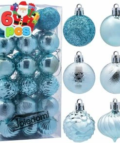 Joiedomi 1.57" Baby Blue Christmas Ball Ornaments 36Pcs All Holiday Decor