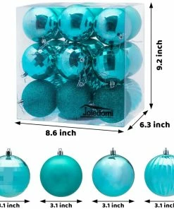 Joiedomi 18Pcs Christmas Ball Ornaments Teal All Holiday Decor