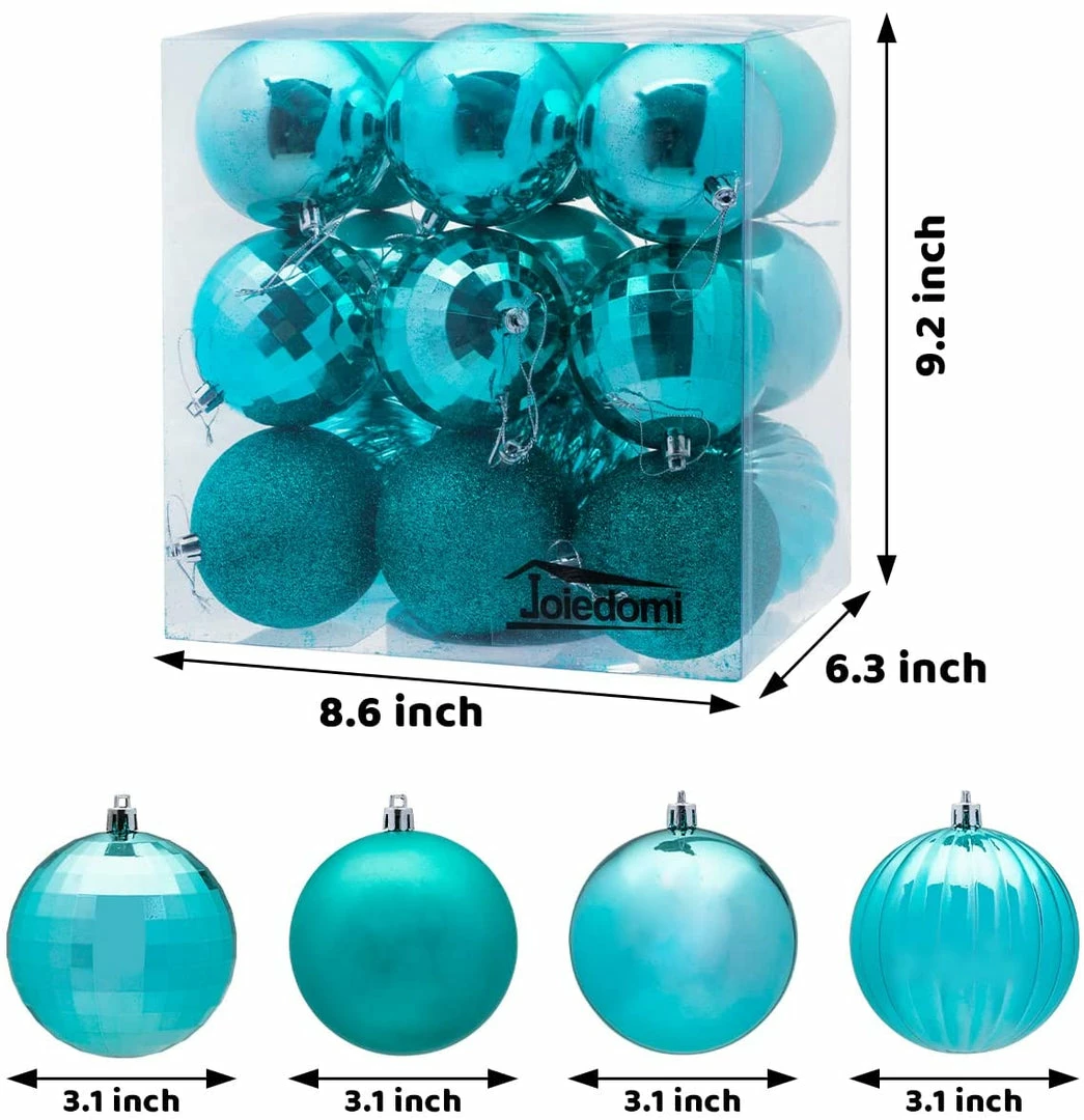 Joiedomi 18Pcs Christmas Ball Ornaments Teal All Holiday Decor 2 Joiedomi 18Pcs Christmas Ball Ornaments Teal All Holiday Decor