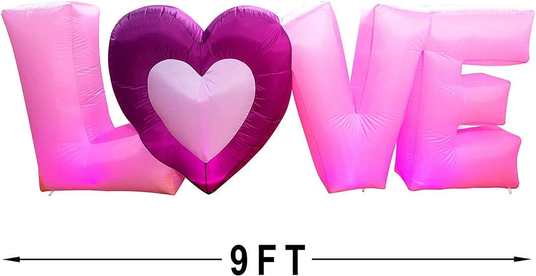 Joiedomi Inflatables 9 FT Inflatable Long Love Letters With LED Lights 2 Joiedomi Inflatables 9 FT Inflatable Long Love Letters With LED Lights