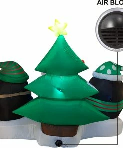 Joiedomi 6FT Long Inflatable Three Chubby Penguin In Front Of Christmas Tree 10 Joiedomi 6FT Long Inflatable Three Chubby Penguin In Front Of Christmas Tree