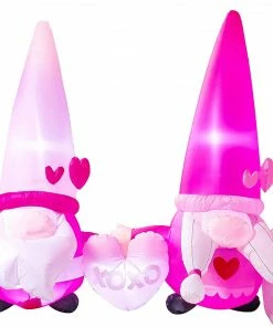 Joiedomi 6FT Tall Inflatable Valentines Day Gnomes Couple LED Lighted Decoration