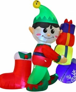 Joiedomi 6 Ft Tall Inflatable Elf Holding Gifts All Holiday Decor 9 Joiedomi 6 Ft Tall Inflatable Elf Holding Gifts All Holiday Decor