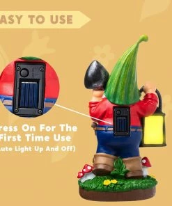 Joiedomi Lawn Decor Gnome Statue With Solar LED Lights, Hanging Lantern 11 Joiedomi Lawn Decor Gnome Statue With Solar LED Lights, Hanging Lantern