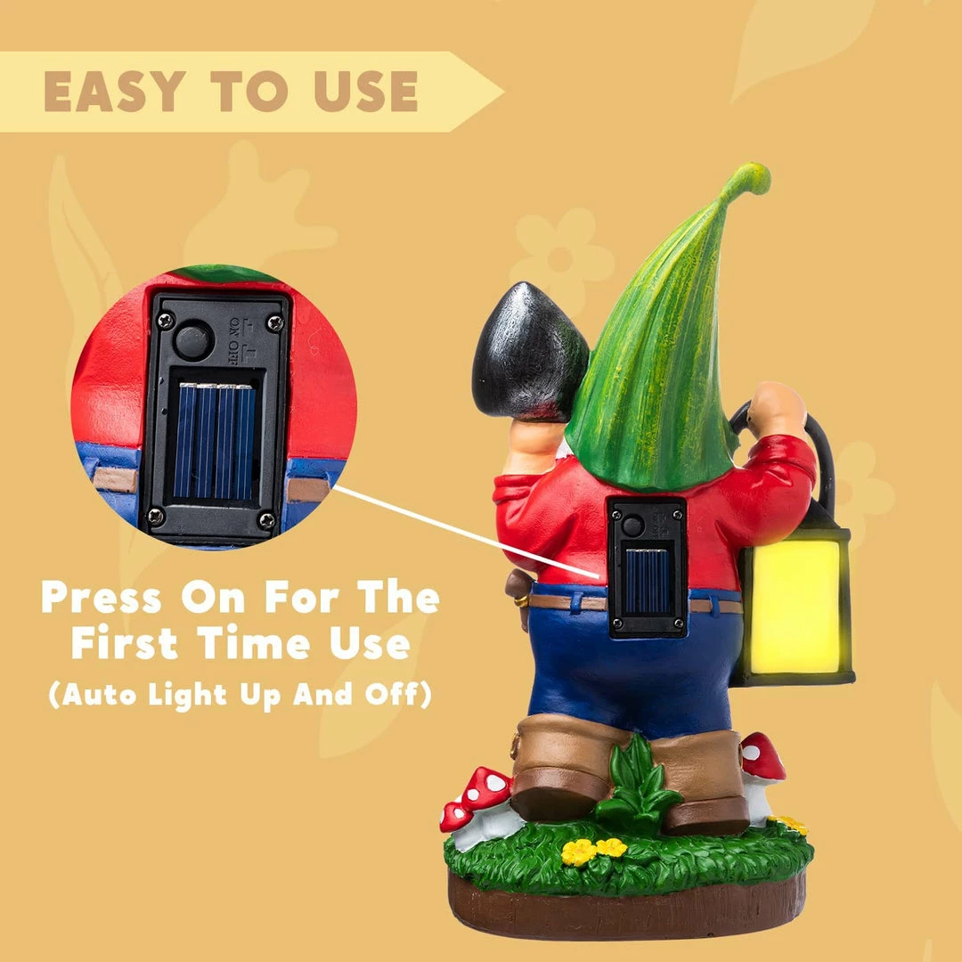 Joiedomi Lawn Decor Gnome Statue With Solar LED Lights, Hanging Lantern 5 Joiedomi Lawn Decor Gnome Statue With Solar LED Lights, Hanging Lantern