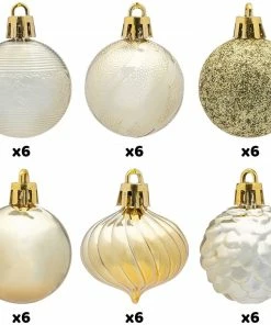 Joiedomi 1.57"Gold Christmas Ball Ornaments 36Pcs All Holiday Decor