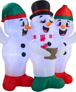 Joiedomi 6 FT Tall Inflatable Three Snowmen Caroling Inflatables