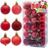 Joiedomi 1.57" Red Christmas Ball Ornaments 6Pcs