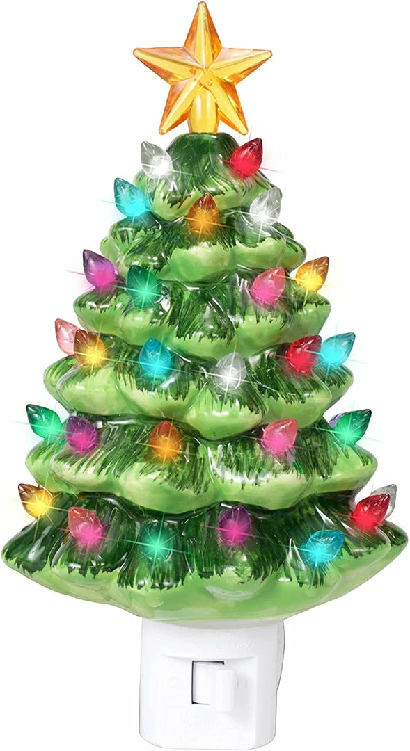 Joiedomi Ceramic Christmas Tree Night Light All Holiday Decor 1 Joiedomi Ceramic Christmas Tree Night Light All Holiday Decor