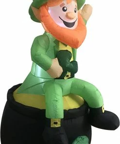 Joiedomi Large St. Patrick's Sitting Leprechaun Inflatable (6 Ft)