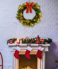 Joiedomi All Holiday Decor 20" Christmas Wreath With Bow 13 Joiedomi All Holiday Decor 20