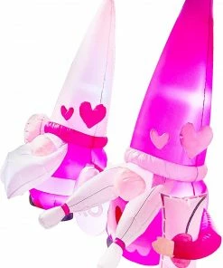 Joiedomi 6FT Tall Inflatable Valentines Day Gnomes Couple LED Lighted Decoration