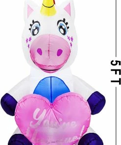 Joiedomi Inflatables 5FT Tall Sitting Unicorn Inflatable Yard Decoration