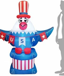 Joiedomi 6ft Patriotic Inflatable American Eagle Flag Lawn Decor