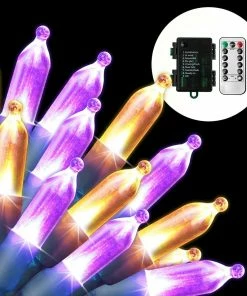 Joiedomi 17.3 Ft Orange & Purple LED Battery Powered String Lights