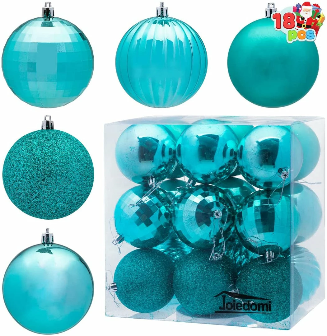 Joiedomi 18Pcs Christmas Ball Ornaments Teal All Holiday Decor 1 Joiedomi 18Pcs Christmas Ball Ornaments Teal All Holiday Decor