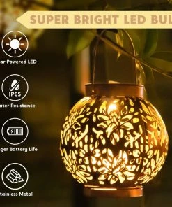 Joiedomi 2 Pack Outdoor Solar Hanging Lantern Lights, Moroccan Lanterns Lawn Decor 9 Joiedomi 2 Pack Outdoor Solar Hanging Lantern Lights, Moroccan Lanterns Lawn Decor