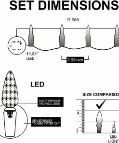 Joiedomi 50 Warm White LED C6 Green Wire String Lights All Holiday Decor