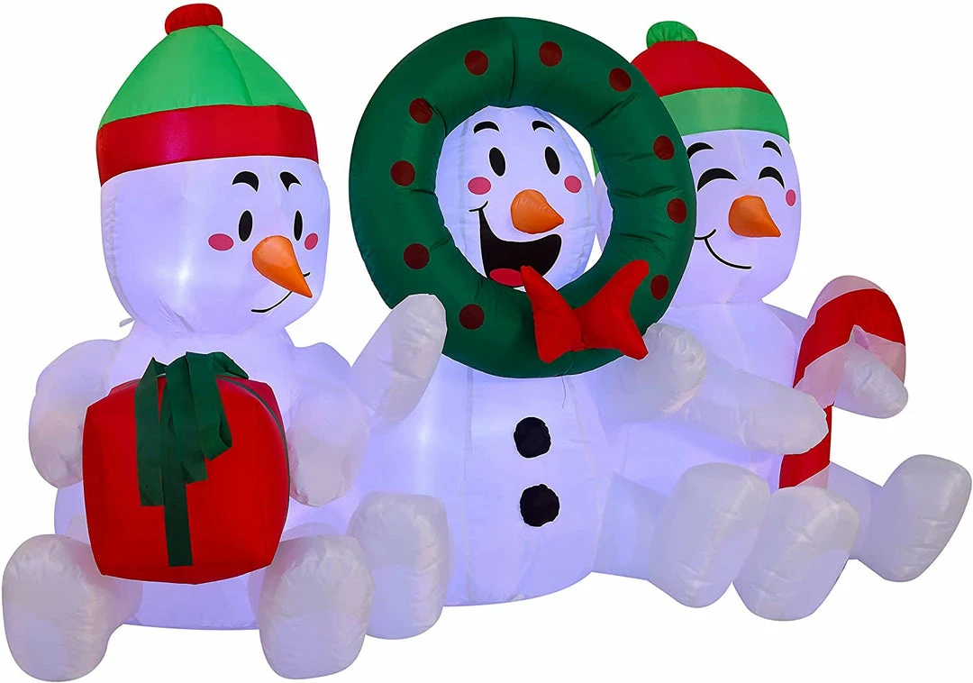 Joiedomi 6 FT Long Inflatable Three Sitting Snowmans 2 Joiedomi 6 FT Long Inflatable Three Sitting Snowmans