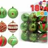 Joiedomi All Holiday Decor 3.15'' Red, Green & Gold Glitter Ball 18 Pcs