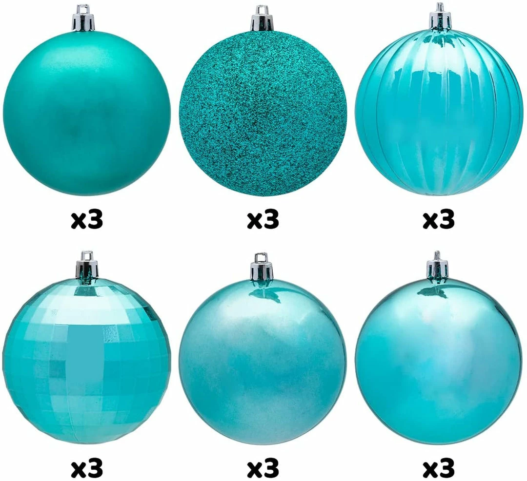 Joiedomi 18Pcs Christmas Ball Ornaments Teal All Holiday Decor 3 Joiedomi 18Pcs Christmas Ball Ornaments Teal All Holiday Decor