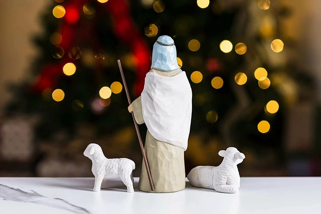 Joiedomi All Holiday Decor 3 PCS Christmas Decoration Shepherd And Stable Sheep Animals Resin Nativity Figurines 6 Joiedomi All Holiday Decor 3 PCS Christmas Decoration Shepherd And Stable Sheep Animals Resin Nativity Figurines
