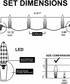 Joiedomi 70 LED C6 Christmas String Lights, 24.2FT All Holiday Decor