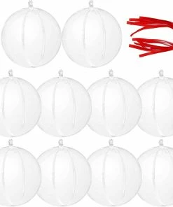 Joiedomi All Holiday Decor 3.94?¡À Plastic Fillable Christmas Ball Ornaments, 10 Pcs