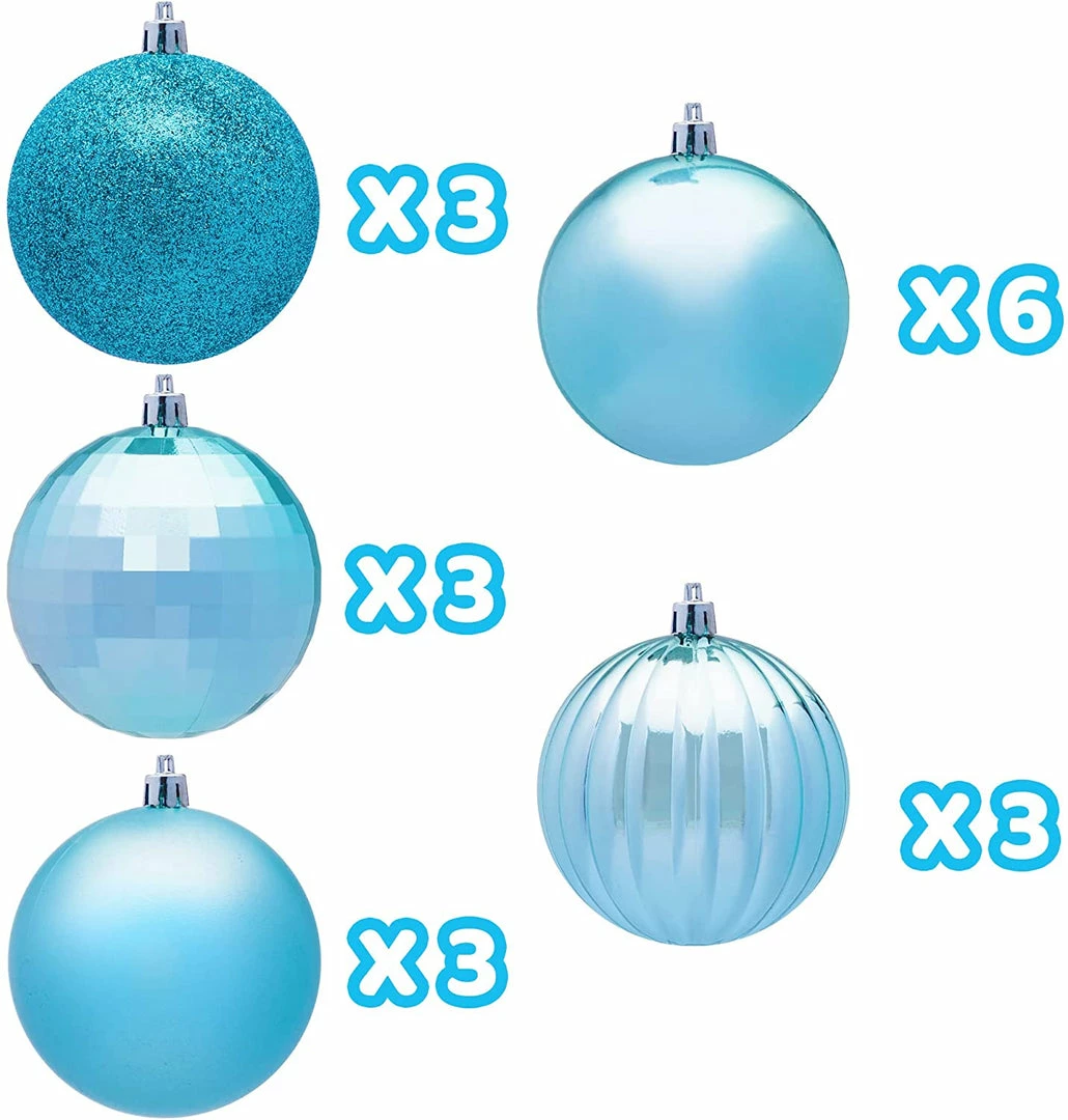 Joiedomi All Holiday Decor 3.15'' Baby Blue Christmas Ball Ornaments 18Pcs 2 Joiedomi All Holiday Decor 3.15'' Baby Blue Christmas Ball Ornaments 18Pcs