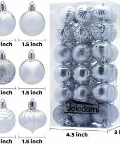Joiedomi 1.57" Silver Christmas Ball Ornaments 36Pcs