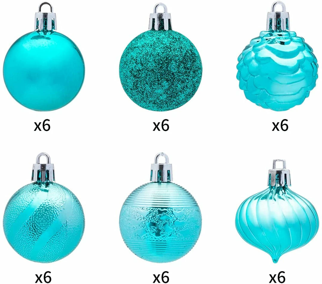 Joiedomi 1.57" Teal Christmas Ball Ornaments 36Pcs 2 Joiedomi 1.57" Teal Christmas Ball Ornaments 36Pcs