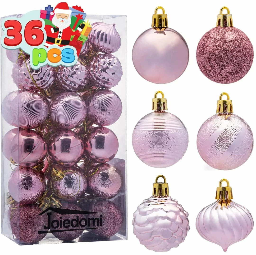Joiedomi All Holiday Decor 1.57" Rosegold Christmas Ball Ornaments 36Pcs 1 Joiedomi All Holiday Decor 1.57" Rosegold Christmas Ball Ornaments 36Pcs