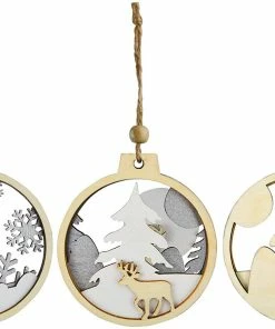 Joiedomi 16 Pcs Christmas Wooden Ornaments