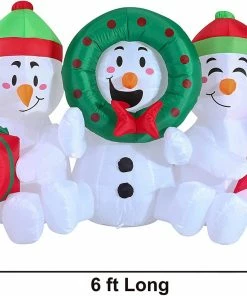 Joiedomi 6 FT Long Inflatable Three Sitting Snowmans 9 Joiedomi 6 FT Long Inflatable Three Sitting Snowmans