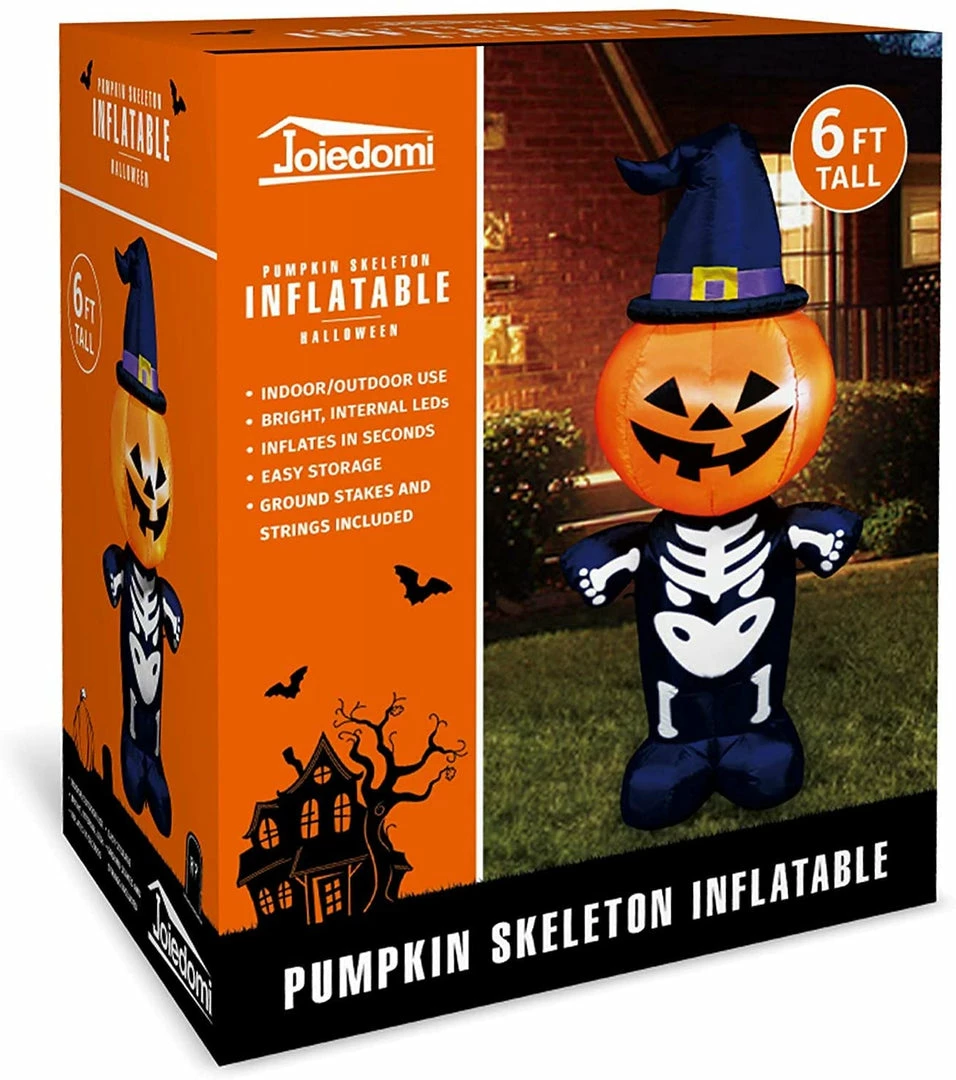 Joiedomi Inflatables Large Pumpkin Skeleton Inflatable (6 Ft) 3 Joiedomi Inflatables Large Pumpkin Skeleton Inflatable (6 Ft)