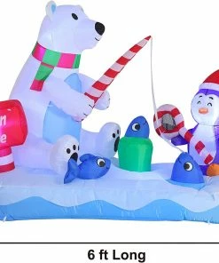 Joiedomi 6 FT Long Inflatable Fishing Hole Sign With Polar Bear Fishing 9 Joiedomi 6 FT Long Inflatable Fishing Hole Sign With Polar Bear Fishing