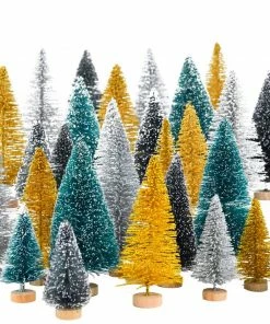 Joiedomi 32 PCS Artificial Mini Christmas Trees (Colorful) All Holiday Decor