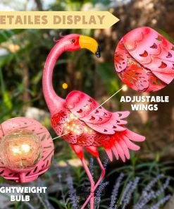 Joiedomi 2 Pack Pink Flamingo Garden Solar Lights 14 Joiedomi 2 Pack Pink Flamingo Garden Solar Lights