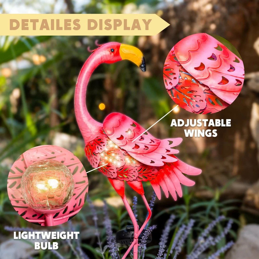 Joiedomi 2 Pack Pink Flamingo Garden Solar Lights 6 Joiedomi 2 Pack Pink Flamingo Garden Solar Lights