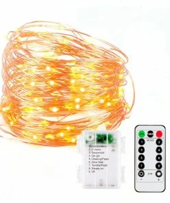 Joiedomi 200 Count Orange LED Copper String Lights All Holiday Decor