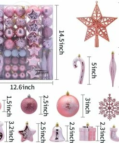 Joiedomi All Holiday Decor 157 Pcs Christmas Ornaments With A Star Tree Topper Rosegold & White 5 Joiedomi All Holiday Decor 157 Pcs Christmas Ornaments With A Star Tree Topper Rosegold & White