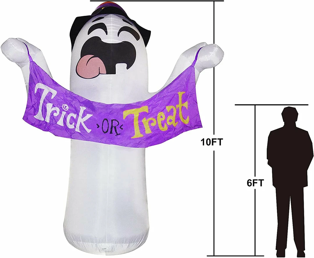 Joiedomi 10ft Halloween Cute Ghost With Trick Or Treat Banner And Witch Hat 3 Joiedomi 10ft Halloween Cute Ghost With Trick Or Treat Banner And Witch Hat
