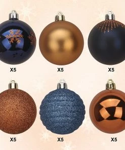 Joiedomi Christmas Ornaments Assorted Design (Blue&Gold), 30 Pcs 8 Joiedomi Christmas Ornaments Assorted Design (Blue&Gold), 30 Pcs