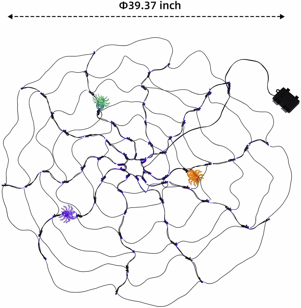Joiedomi All Holiday Decor 2 Pack Halloween Spider Web Lights With 3 Lighted Spiders 5 Joiedomi All Holiday Decor 2 Pack Halloween Spider Web Lights With 3 Lighted Spiders