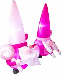 Joiedomi 6FT Tall Inflatable Valentines Day Gnomes Couple LED Lighted Decoration