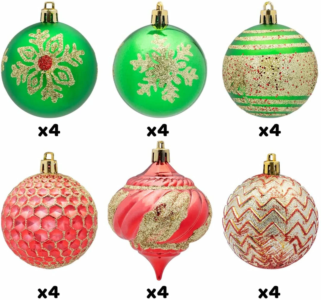 Joiedomi All Holiday Decor 24 Pcs Christmas Ball Glitter Ornaments Set 1 Joiedomi All Holiday Decor 24 Pcs Christmas Ball Glitter Ornaments Set