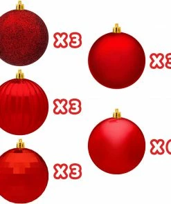 Joiedomi 18Pcs Christmas Ball Ornaments Red