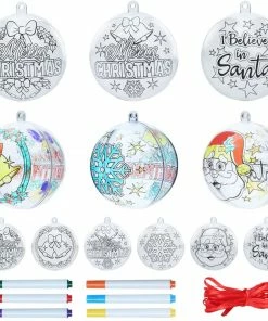 Joiedomi 3.15'' Colorable Christmas Ornaments 18 Pcs All Holiday Decor