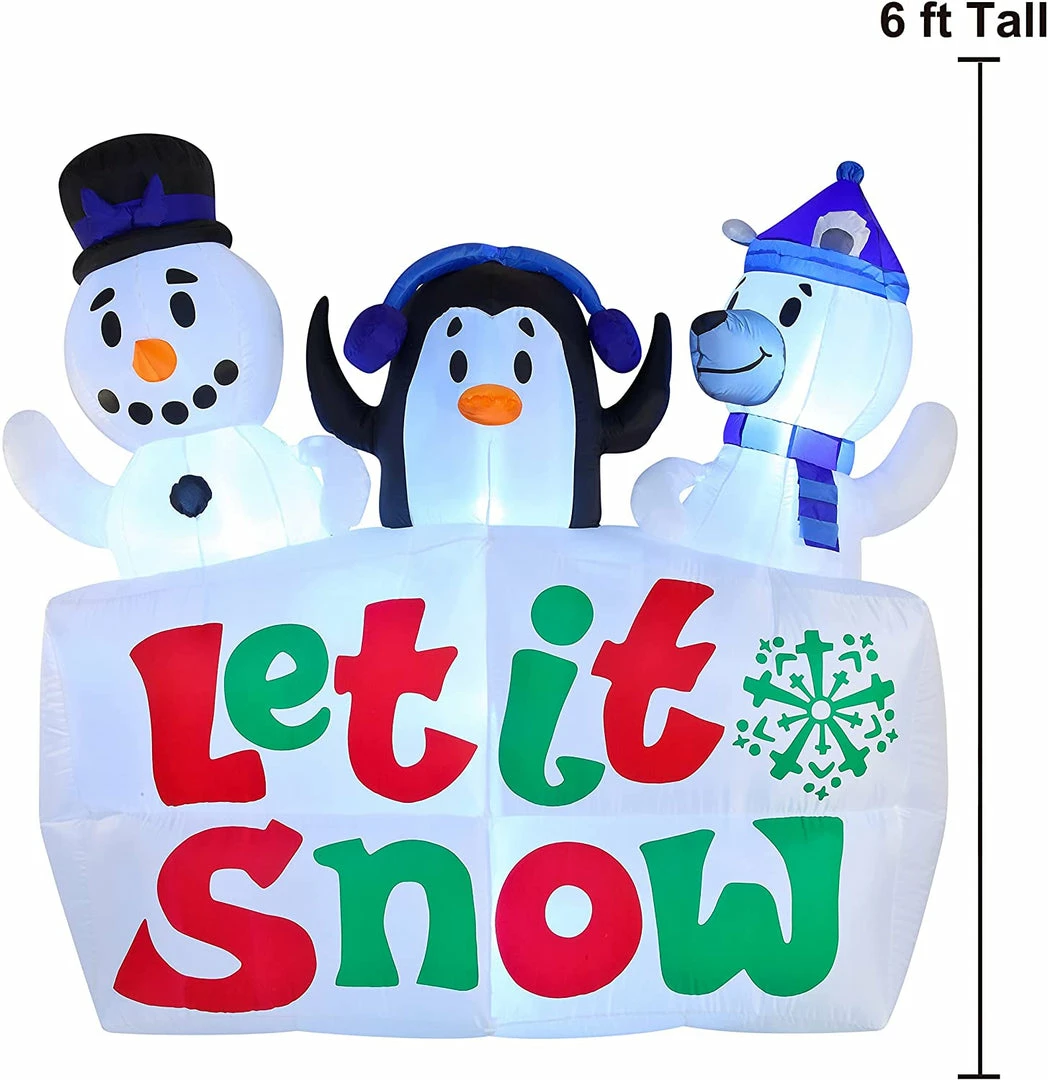 Joiedomi 6 FT Christmas Tall Inflatable Let-It-Snow Sign 3 Joiedomi 6 FT Christmas Tall Inflatable Let-It-Snow Sign